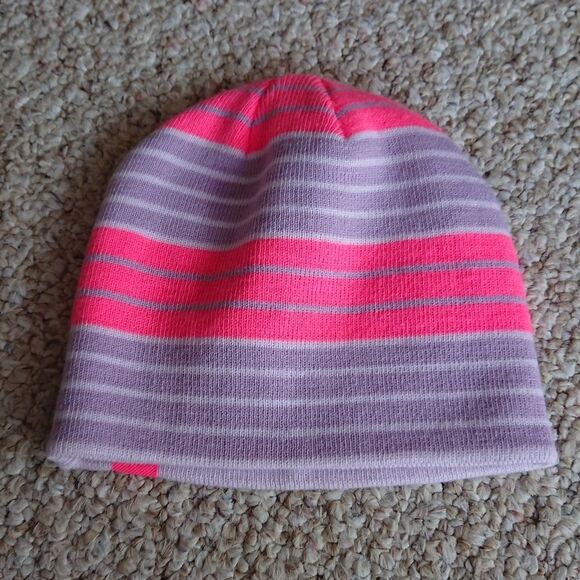 Under Armour Kids Striped Beanie - Pink and Purple size Youth - Picture 2 of 8